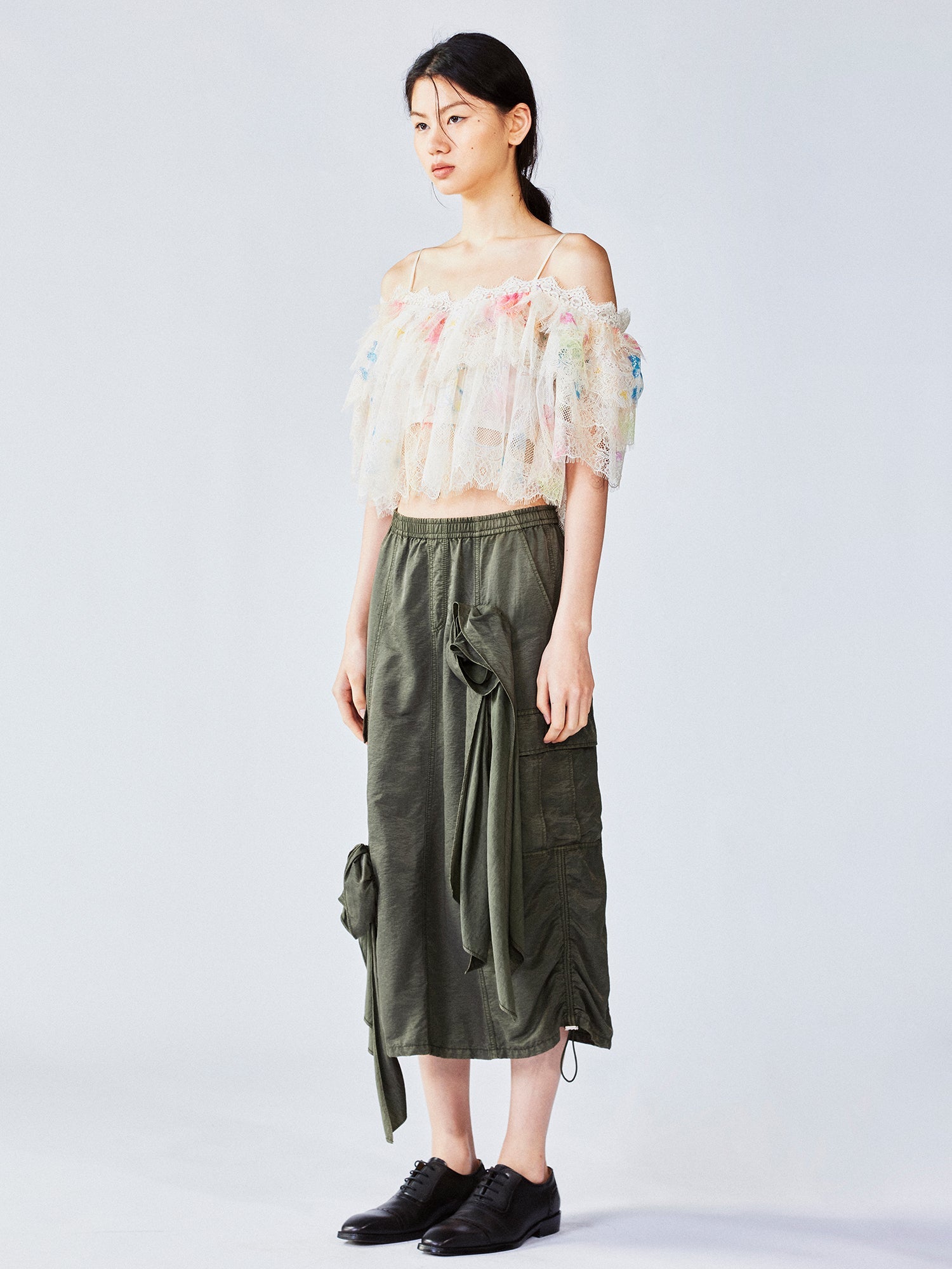 3D flower utility skirt