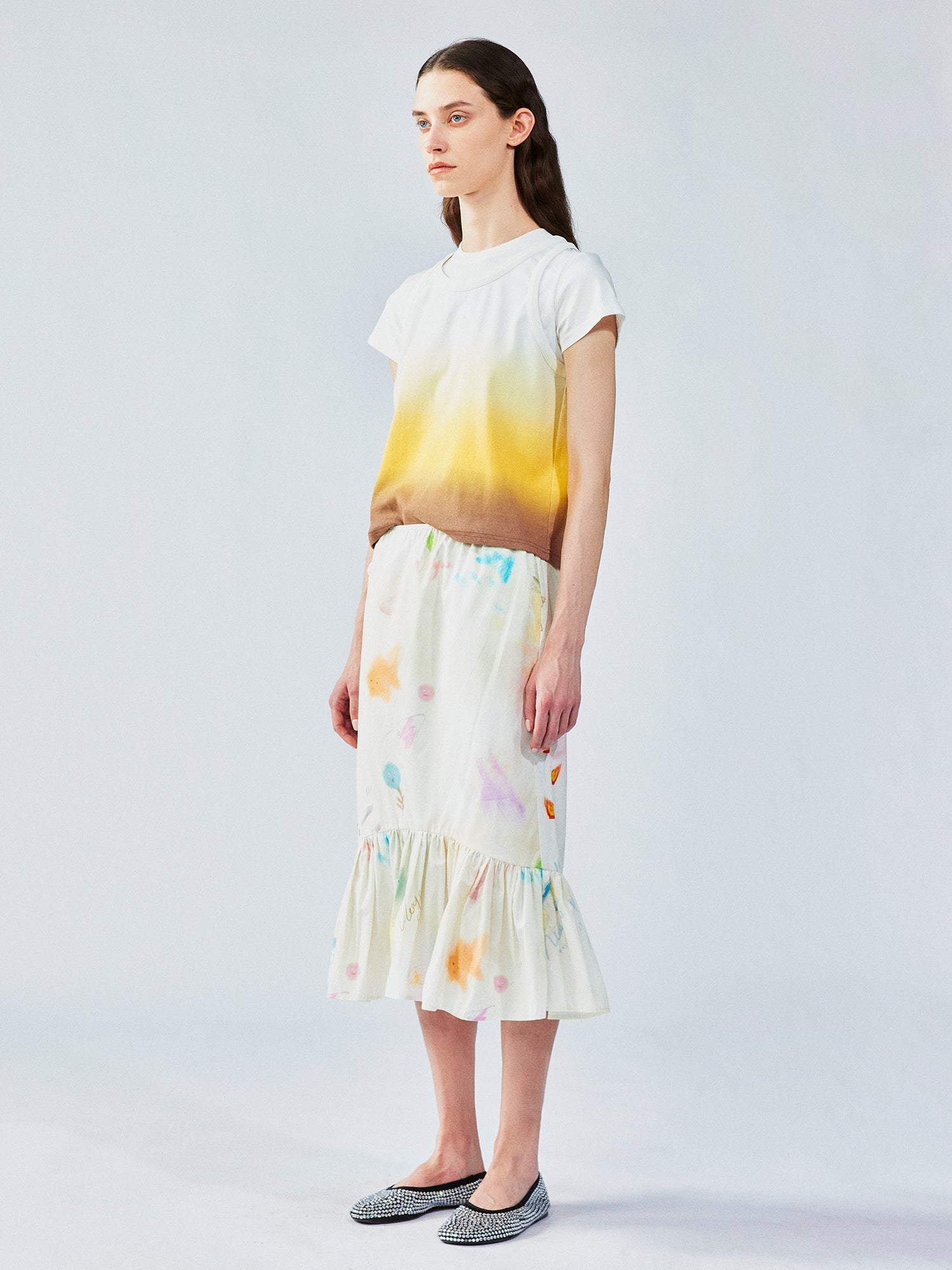 Hand-drawn dreamy fishtail skirt