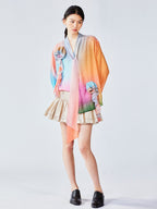 Dreamy light 3D appliqué tie blouse