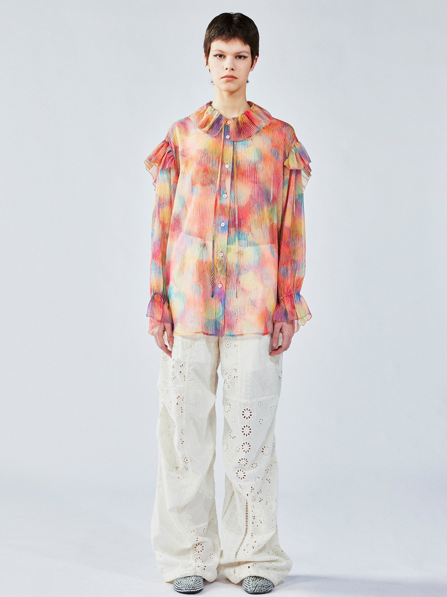 Dreamy light ruffle collar blouse