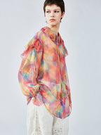 Dreamy light ruffle collar blouse