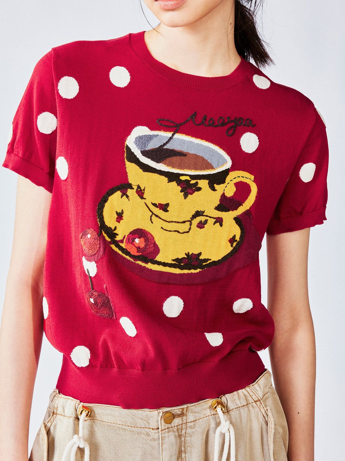 Afternoon tea-inspired knit tee