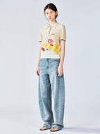 Afternoon tea-inspired polo knit tee