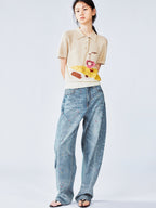 Afternoon tea-inspired polo knit tee