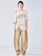 3D twist lace faux two-piece camisole tee