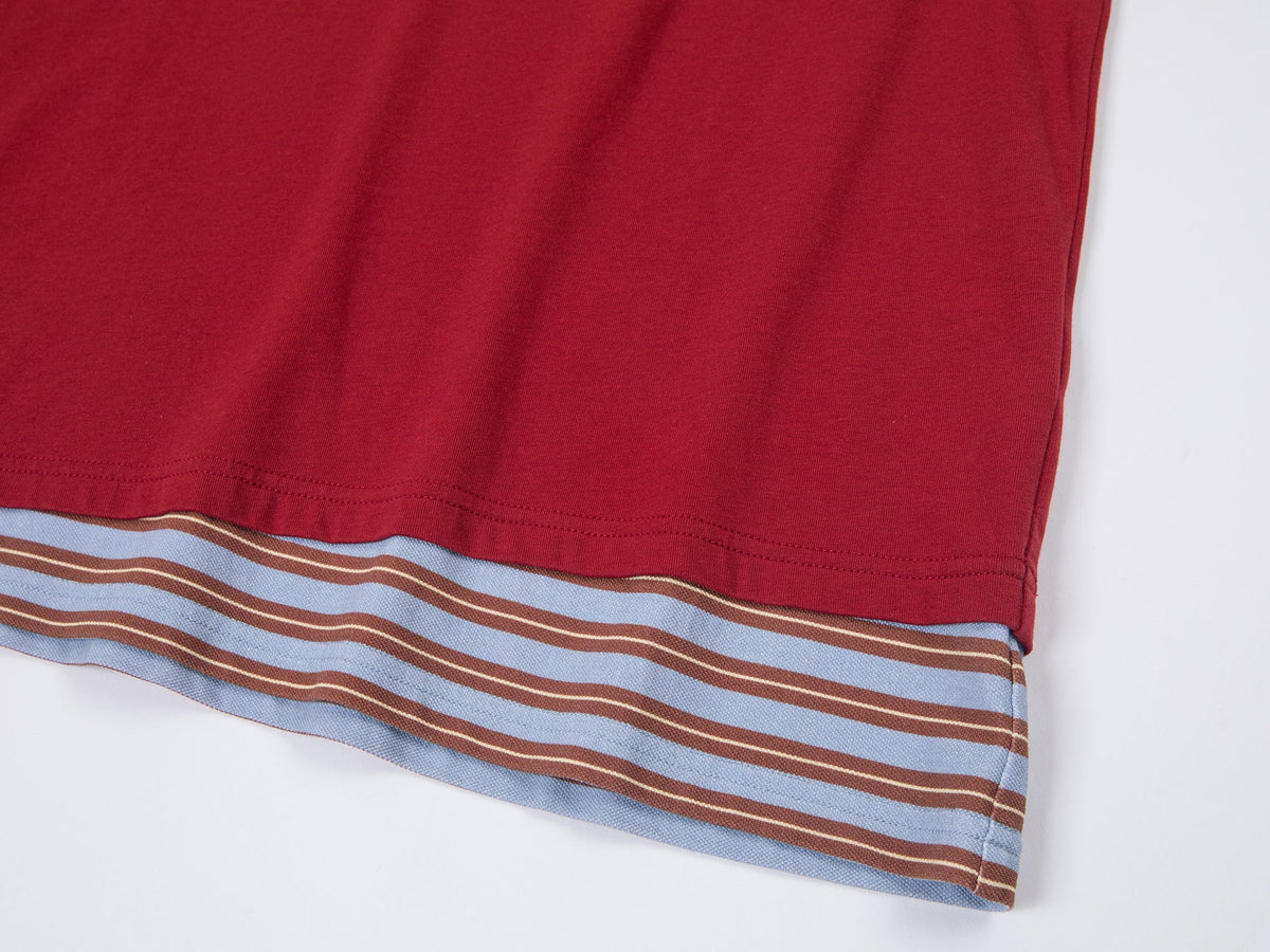 Faux two-piece polo tee