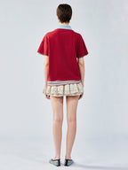 Faux two-piece polo tee