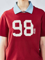 Faux two-piece polo tee