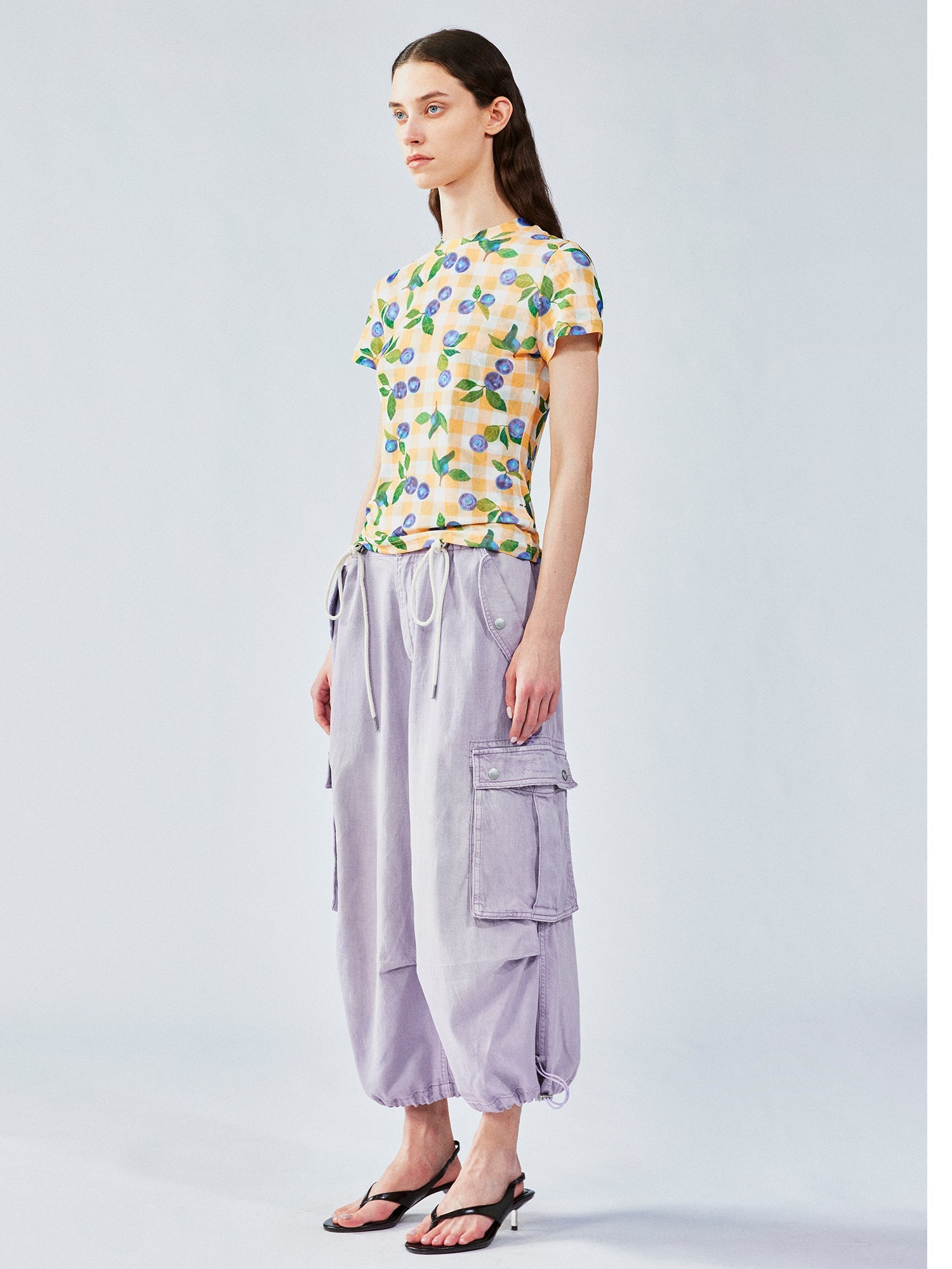 Blueberry mesh print tee