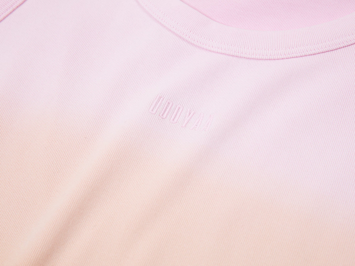 Gradient light faux two-piece tank tee