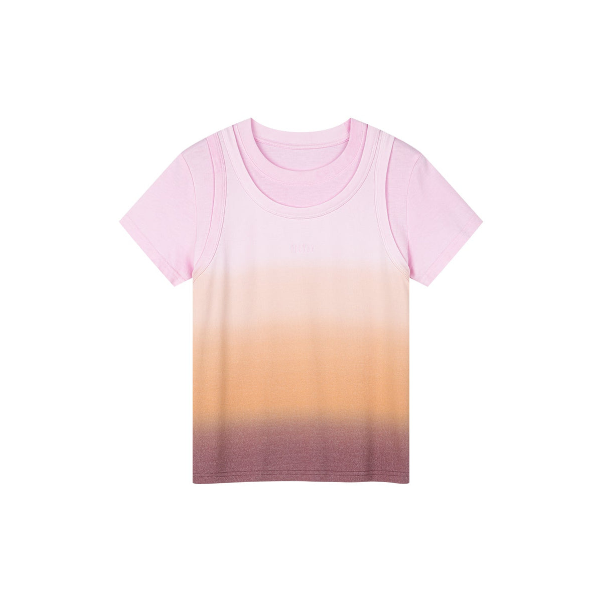Gradient light faux two-piece tank tee