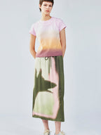 Gradient light faux two-piece tank tee