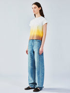 Gradient vest-layered tee