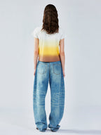 Gradient vest-layered tee