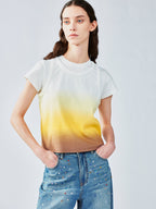 Gradient vest-layered tee
