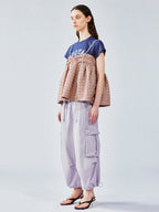 Tee & puffy skirt faux two-piece pullover