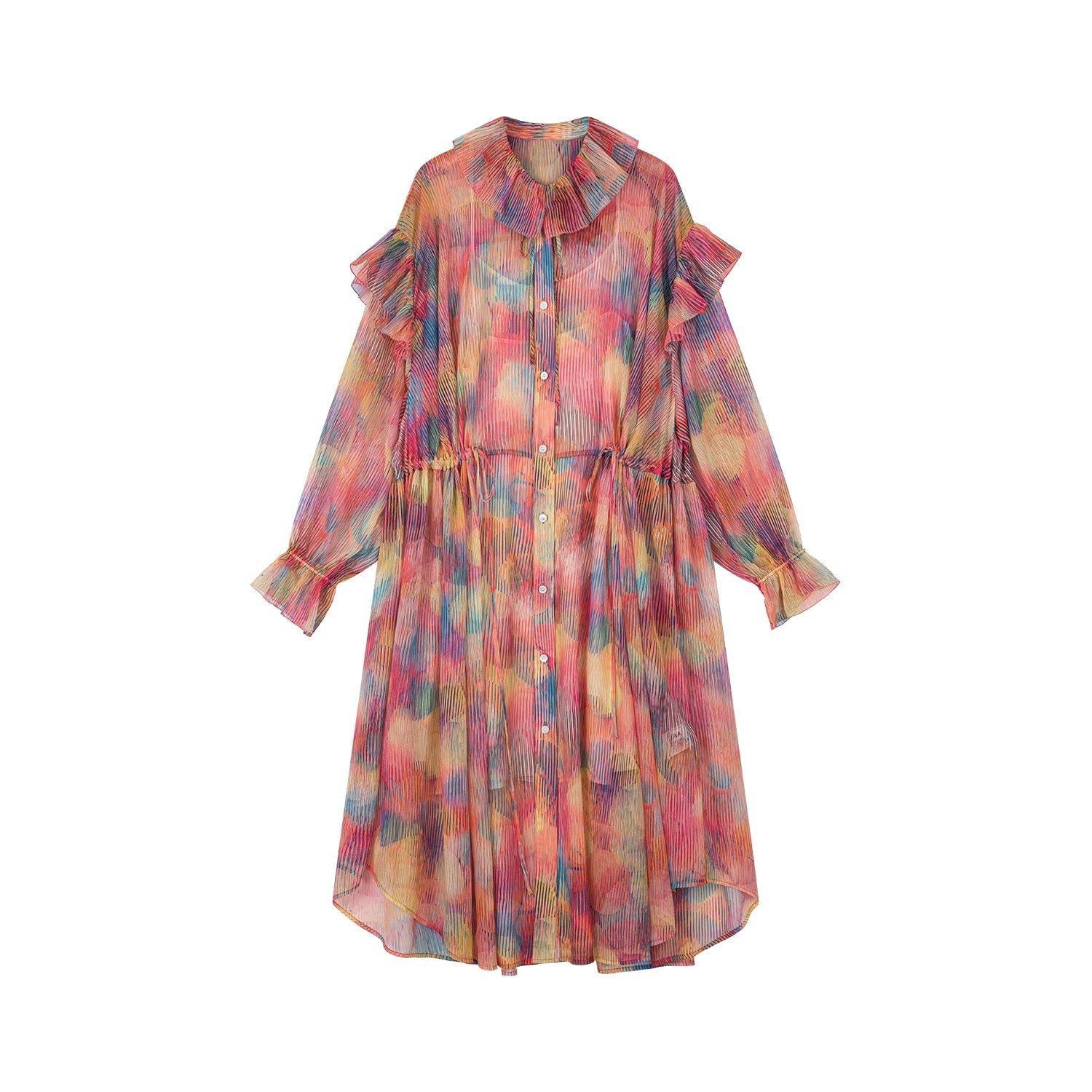 Dreamy light ruffle collar dress