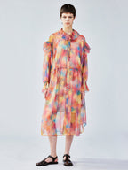 Dreamy light ruffle collar dress