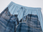 Surreal denim print pants