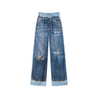 Surreal denim print pants