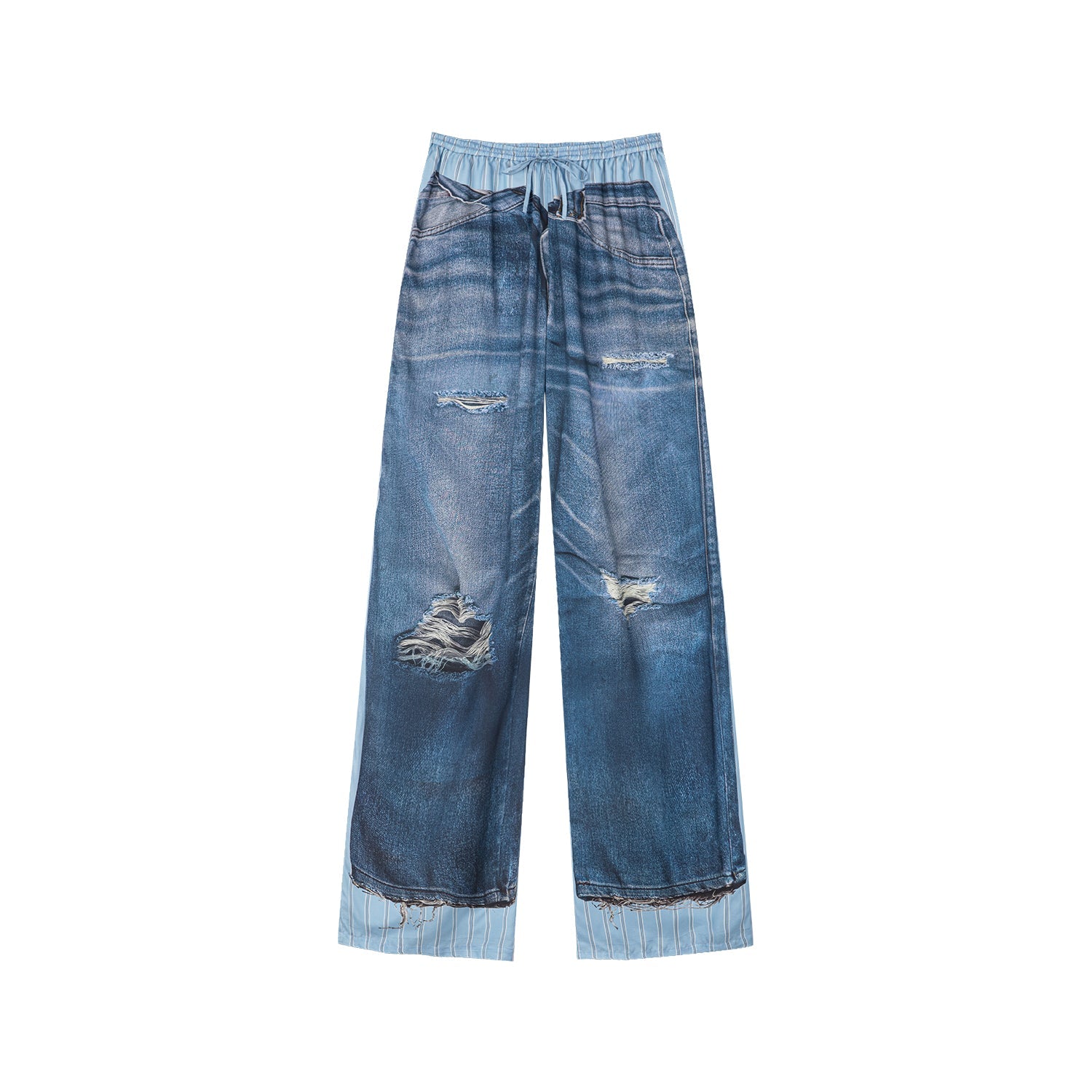 Surreal denim print pants