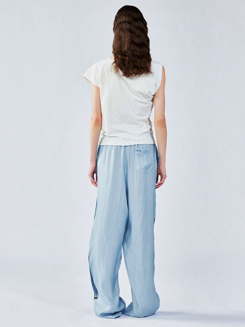 Surreal denim print pants