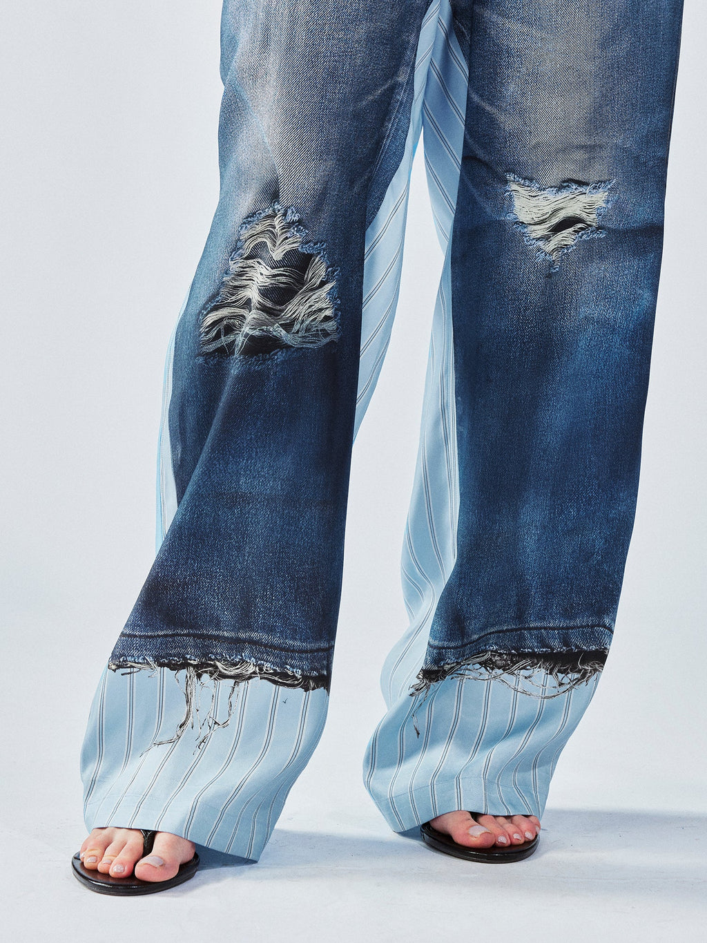 Surreal denim print pants