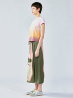 Shadow play print wrap skirt