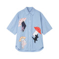 UFO cat appliqué embroidery shirt
