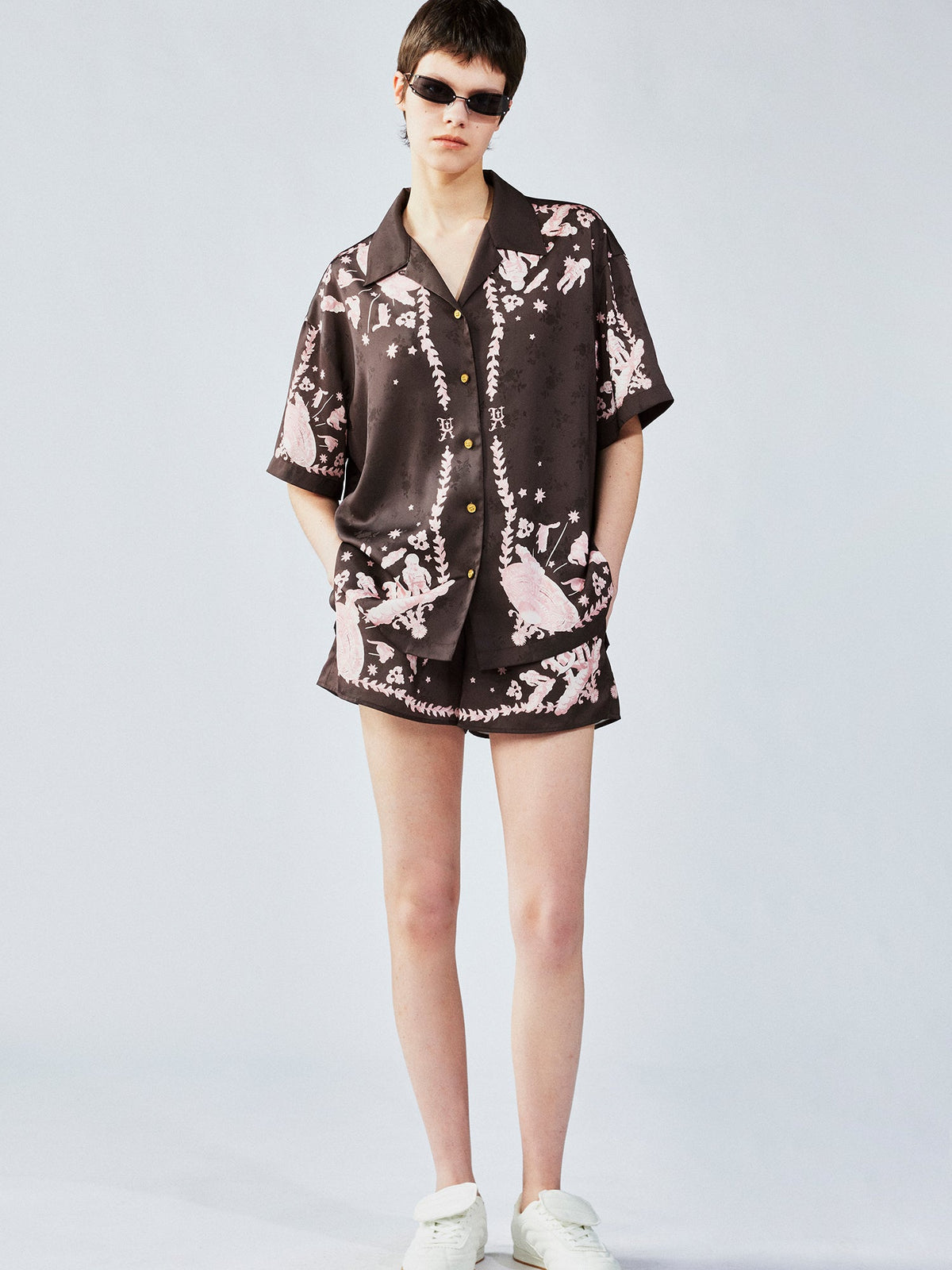 UFO cat jacquard shirt