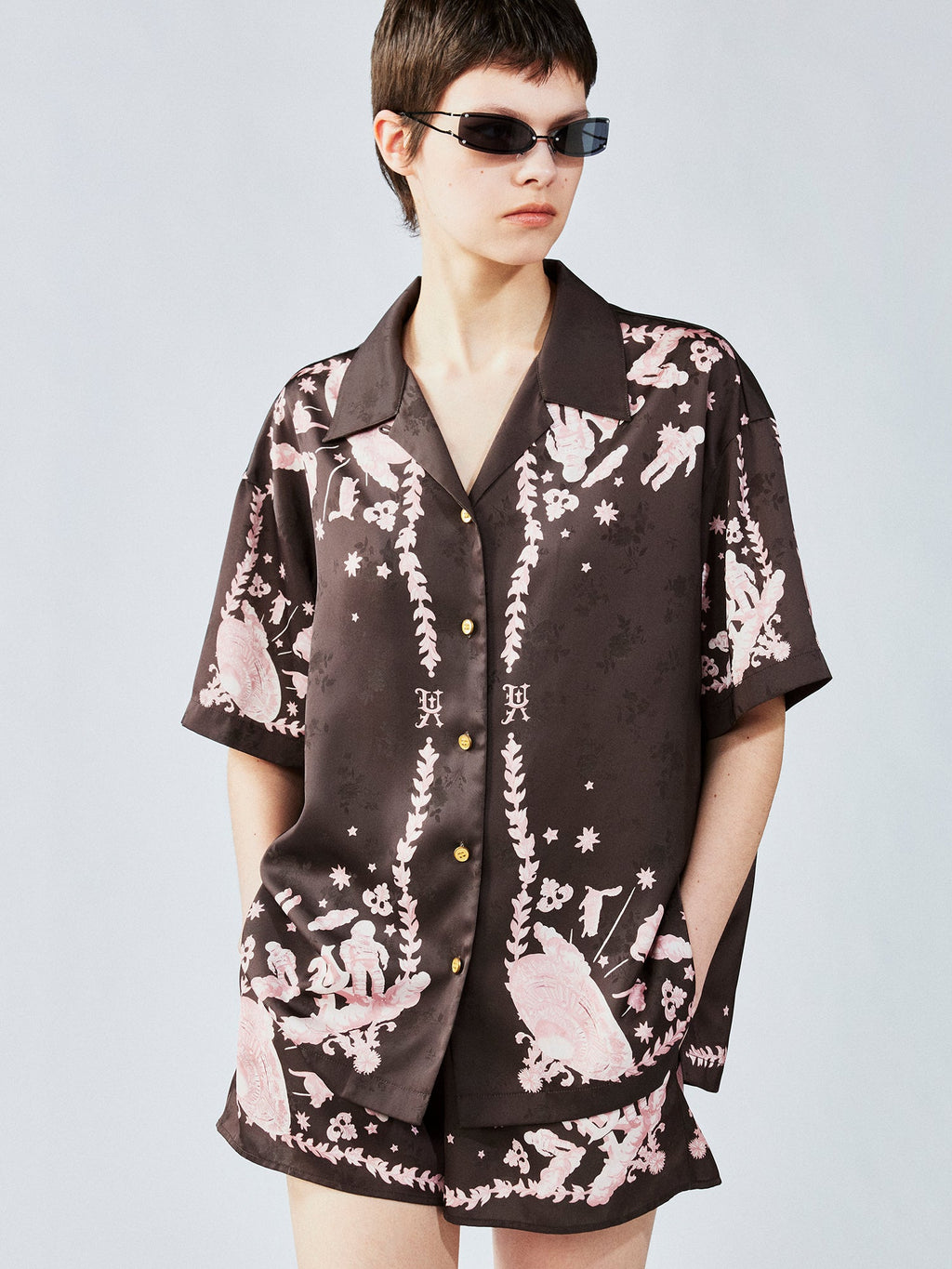 UFO cat jacquard shirt