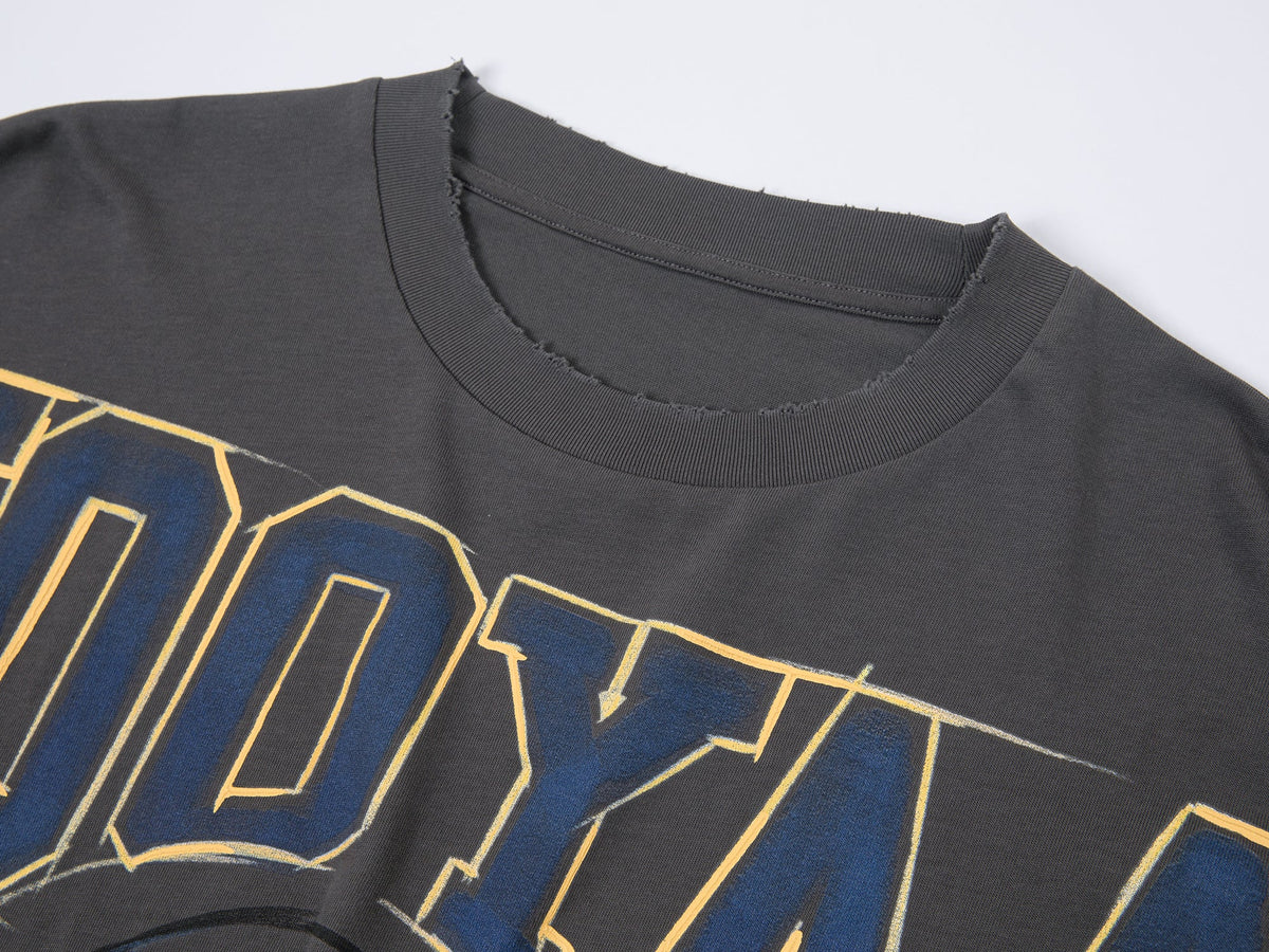 UFO cat knotted tee