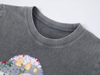 UFO cat appliqué embroidery tee
