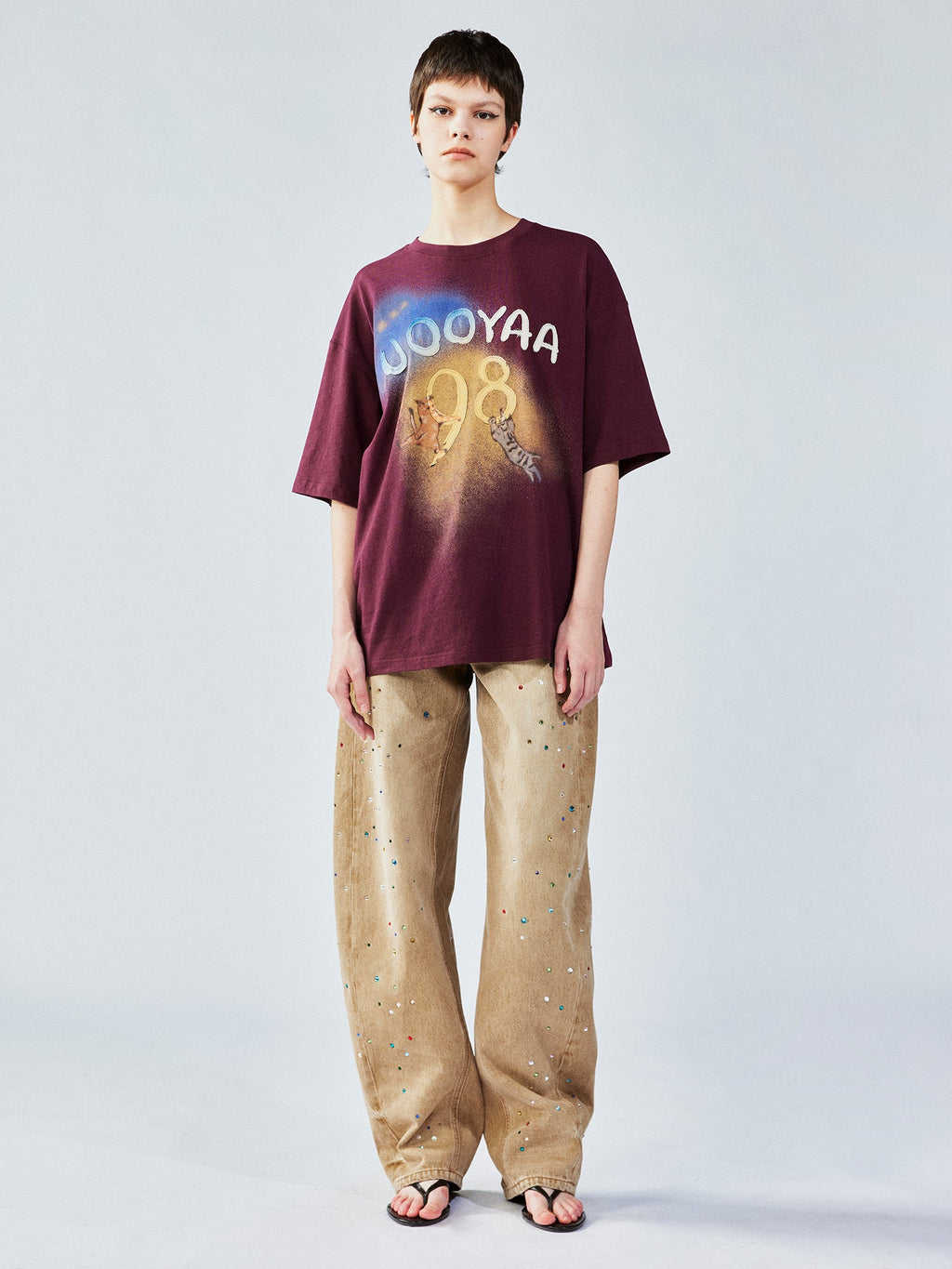 UFO cat print tee