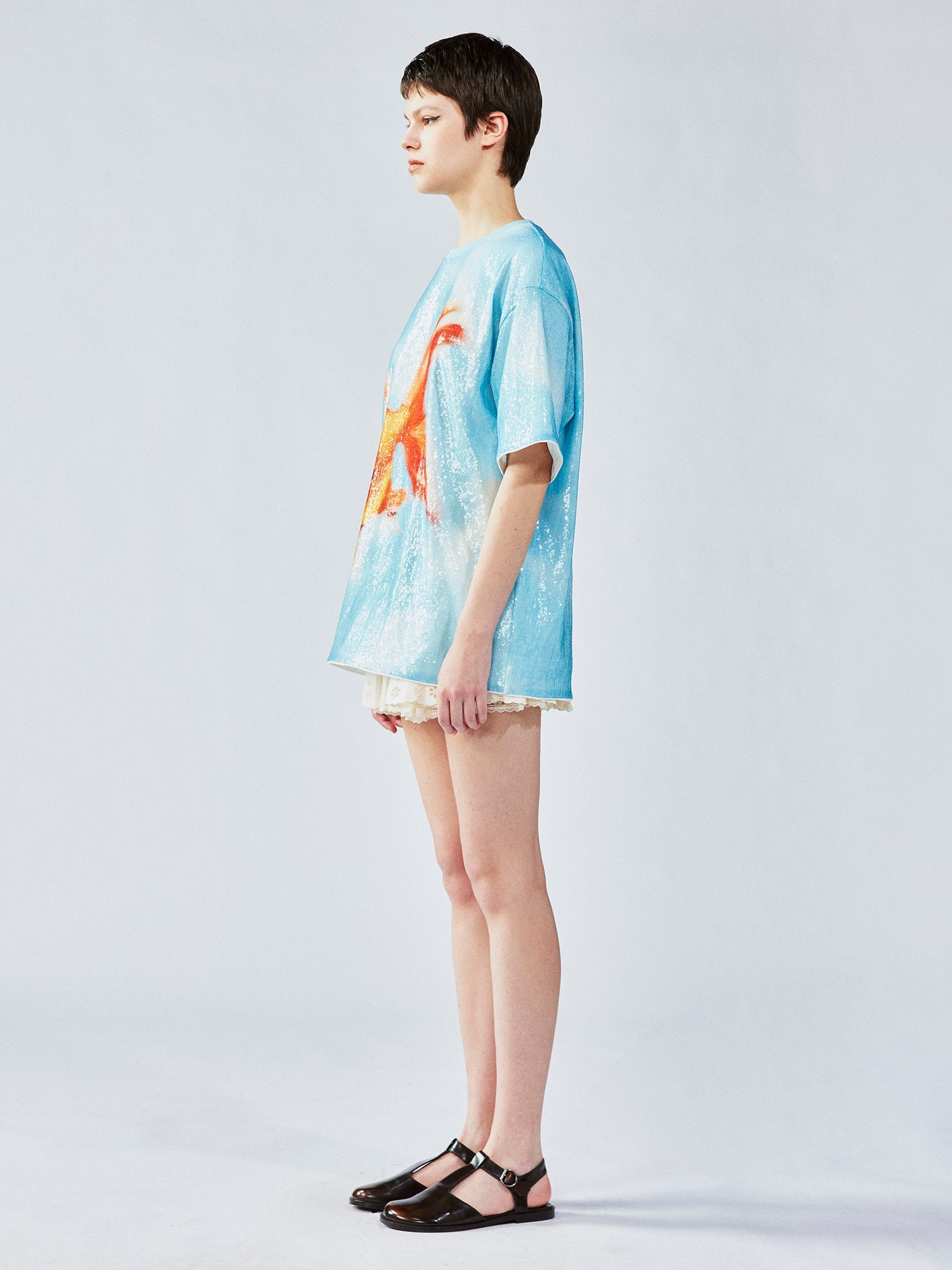 Sequin goldfish pullover