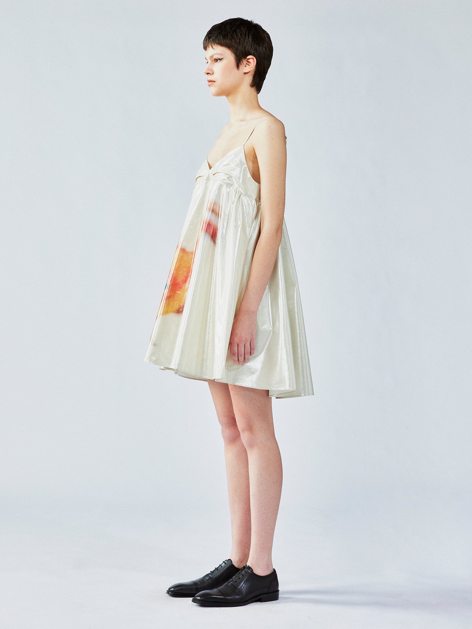 Foil goldfish camisole dress