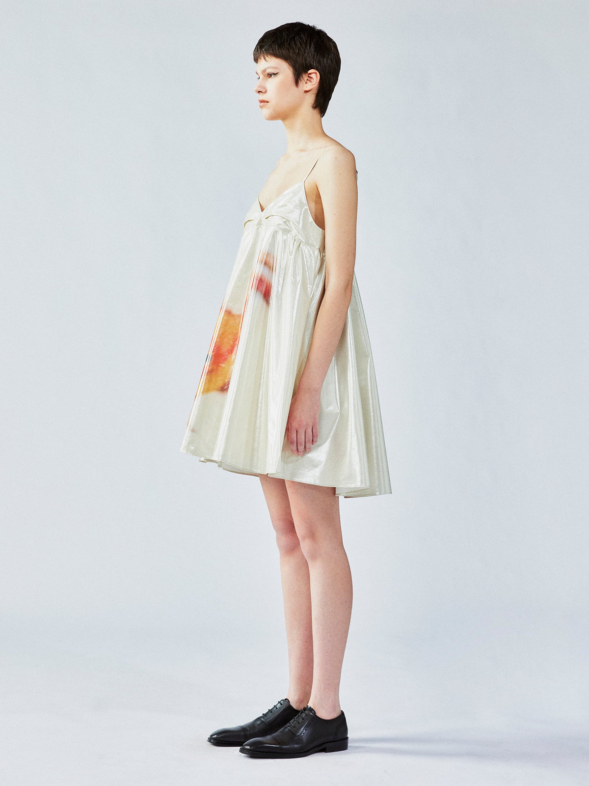 Foil goldfish camisole dress