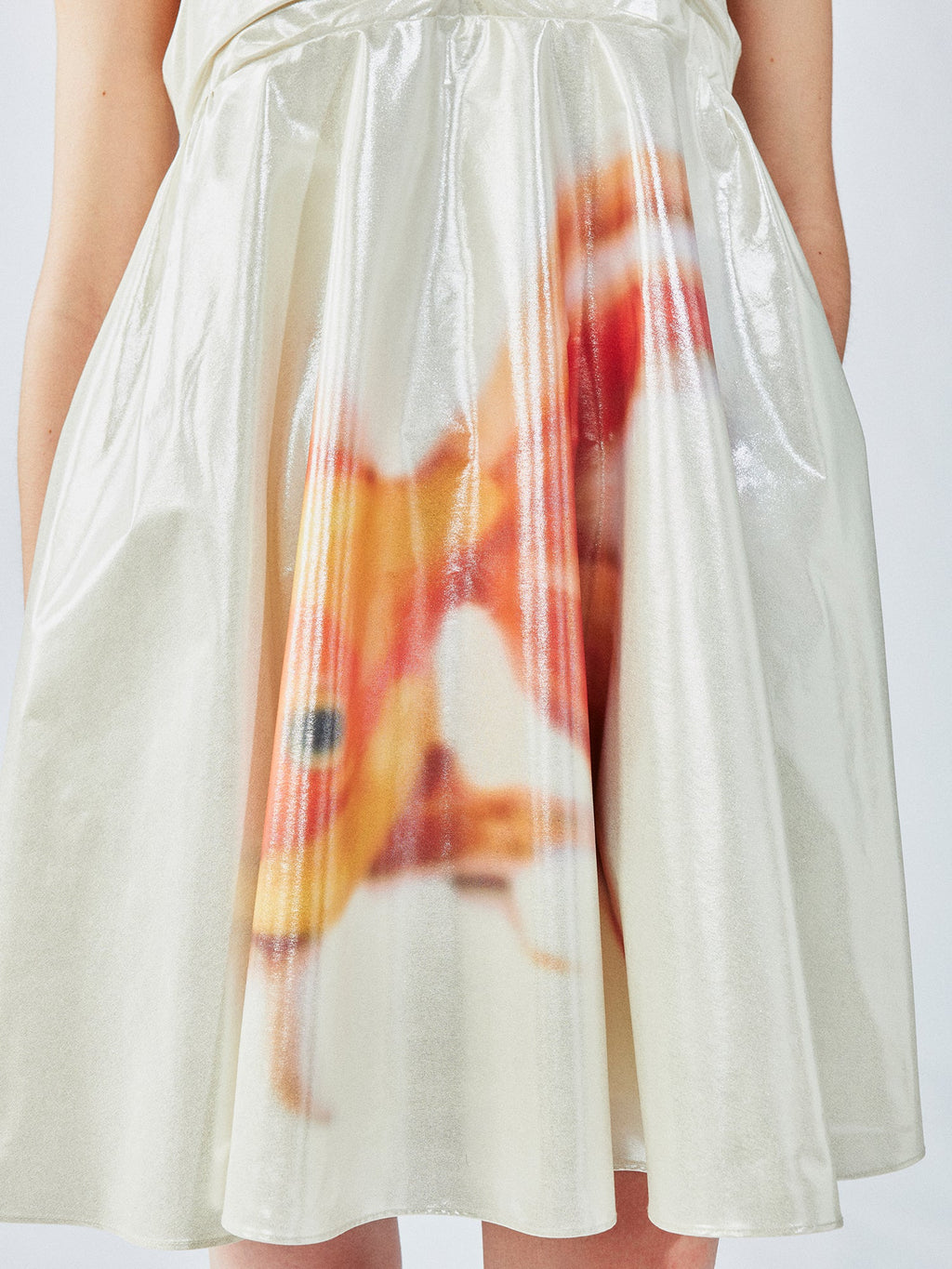 Foil goldfish camisole dress