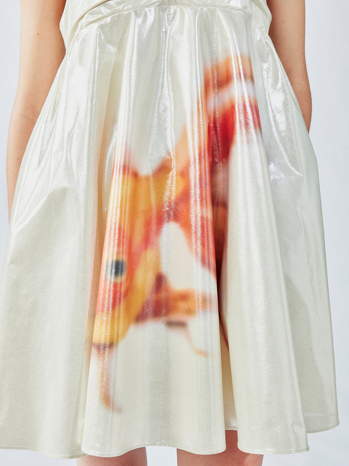 Foil goldfish camisole dress