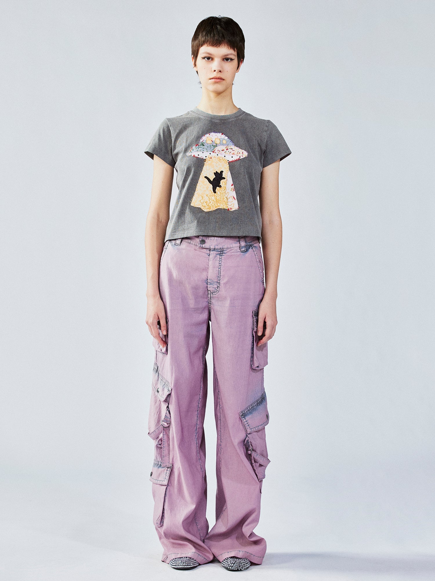 Lavender washed utility pants