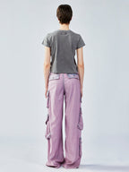 Lavender washed utility pants