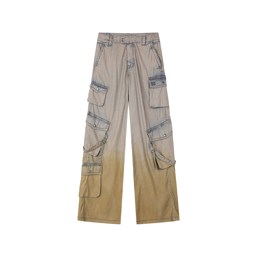 Gradient washed utility pants