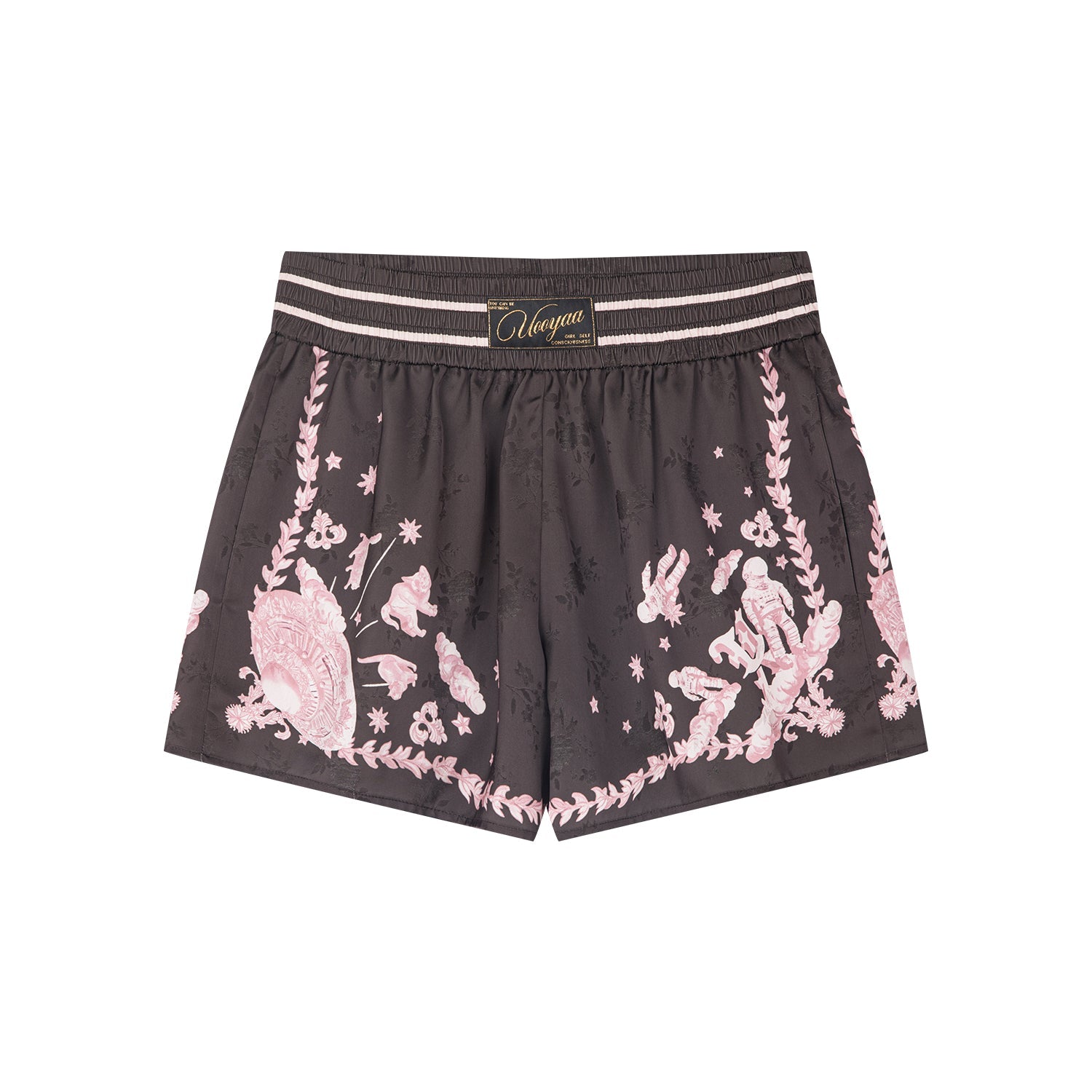 UFO cat jacquard shorts