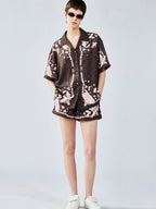 UFO cat jacquard shorts