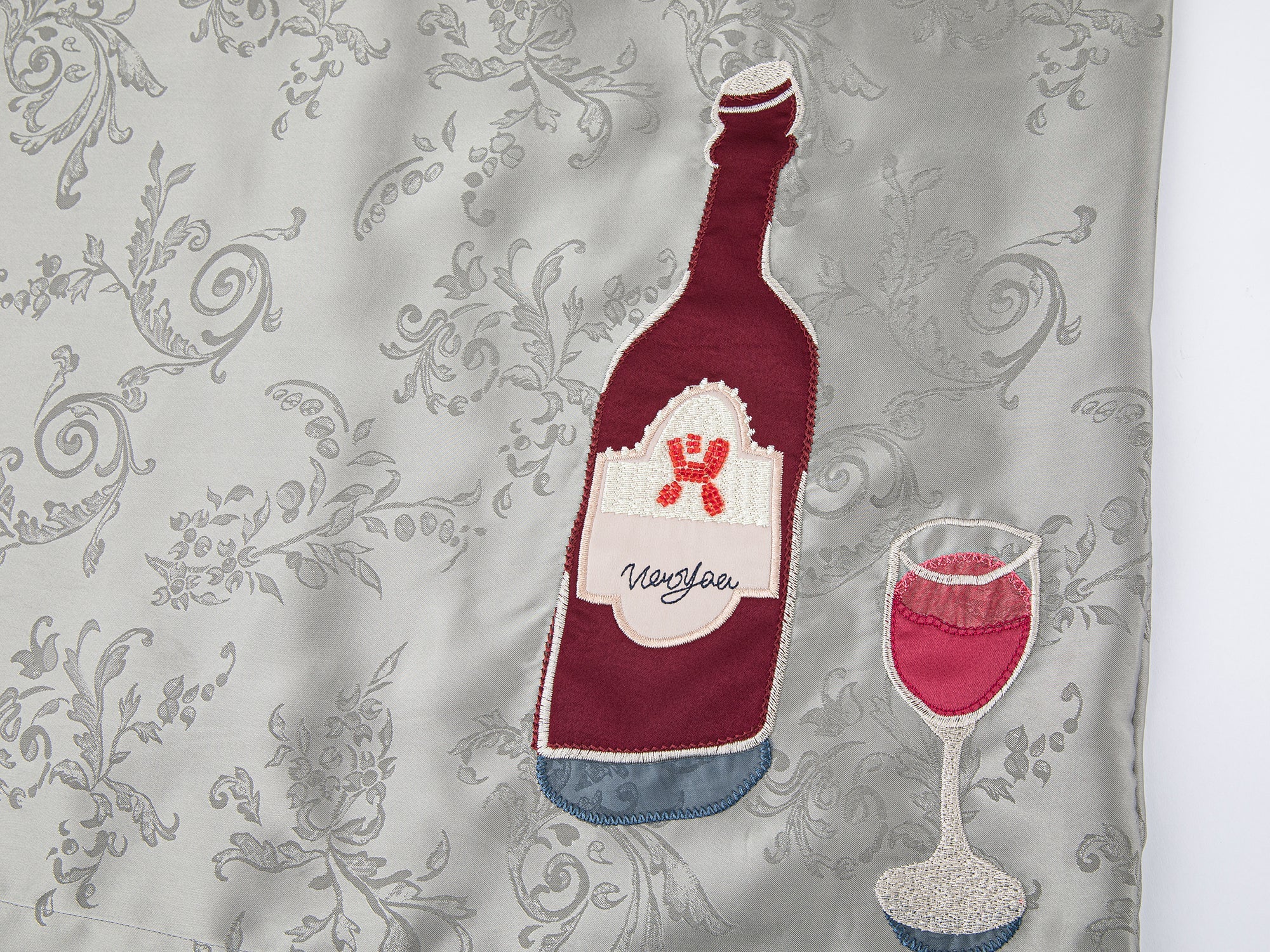 Seafood & tea graphic pajama-style shirt