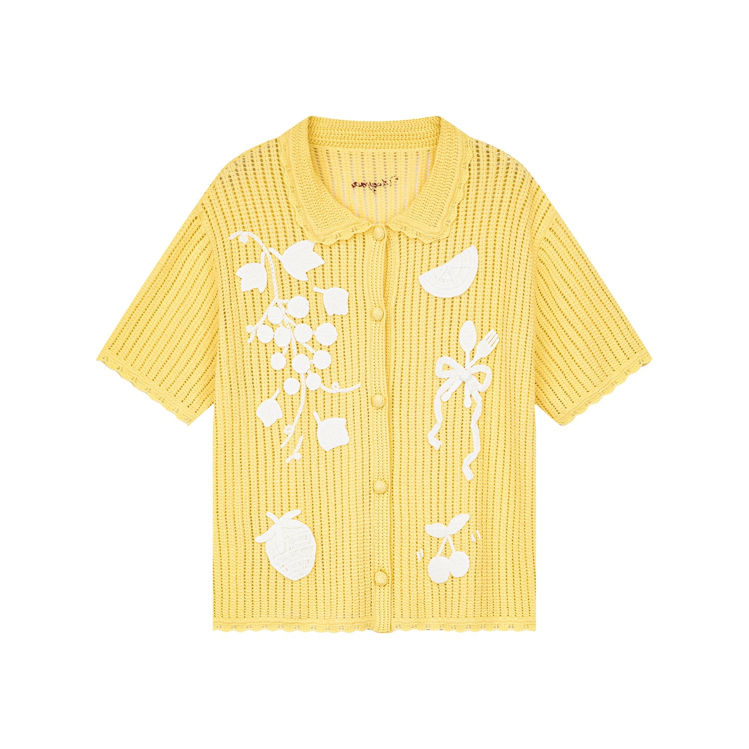 Food & love granny-style knitted sweater