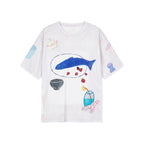 Hand-drawn fish-on-plate graphic tee