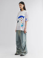 Hand-drawn fish-on-plate graphic tee
