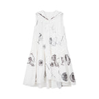 Sailor tank dress with cutlery motif and silver foil