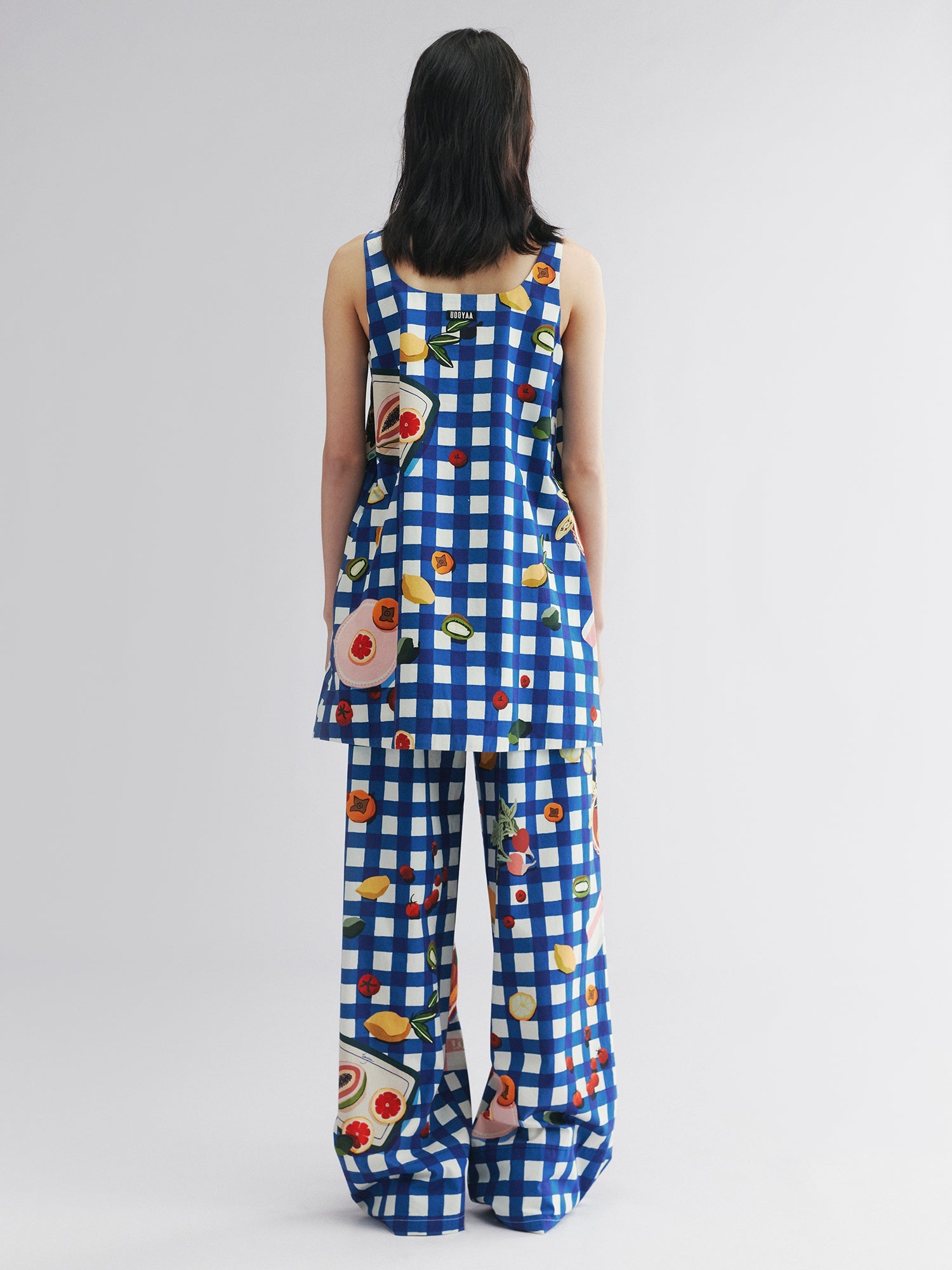 Picnic scene graphic tank dress